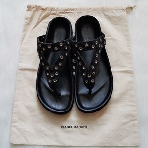 Isabel Marant Elbry Eyelet Studded Suede Sandals